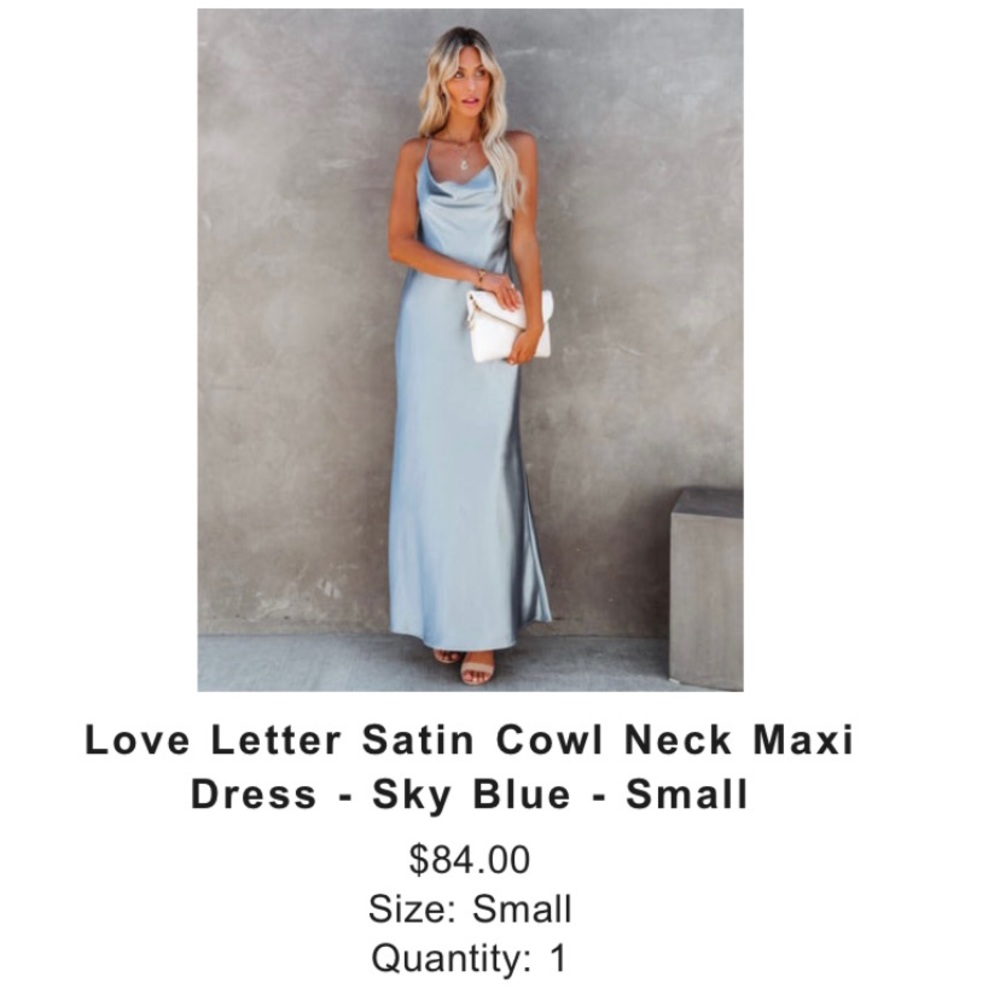 Beautiful satin cowl neck dress! Perfect for a bridesmaid dress or beach wedding